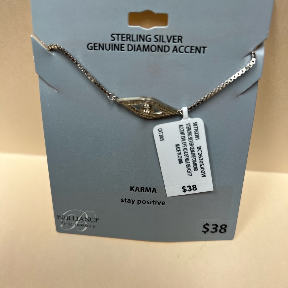 Sterling silver bracelet with diamonds